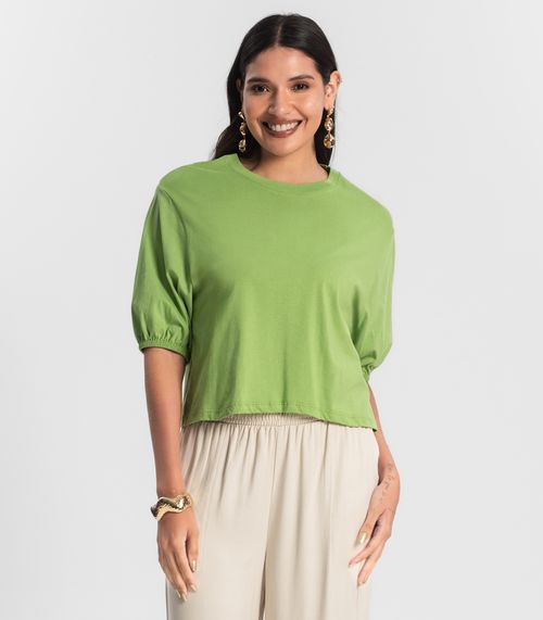 Blusa Feminina Manga Camponesa Rovitex Verde