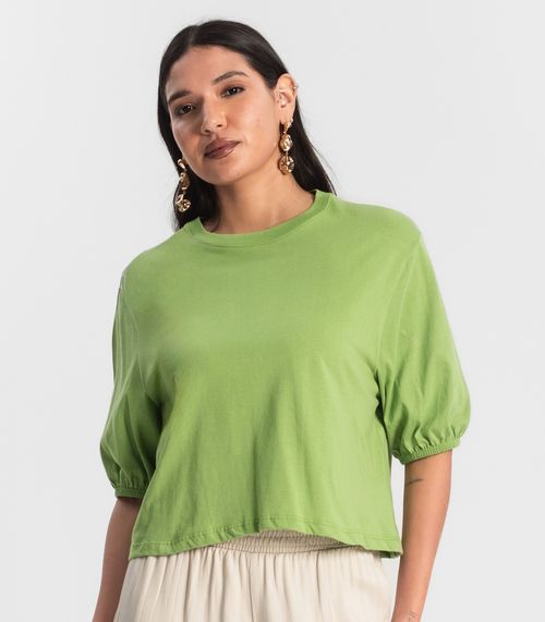 Blusa Feminina Manga Camponesa Rovitex Verde