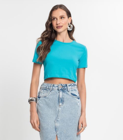 Blusa Feminina Em Cotton Leve Endless Azul