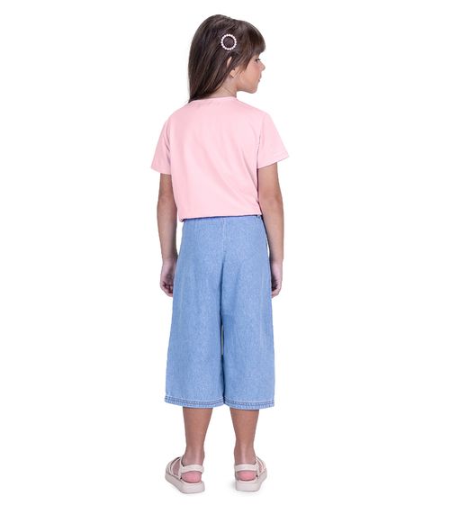 Conjunto Infantil Blusa E Pantacourt Trick Nick Rosa