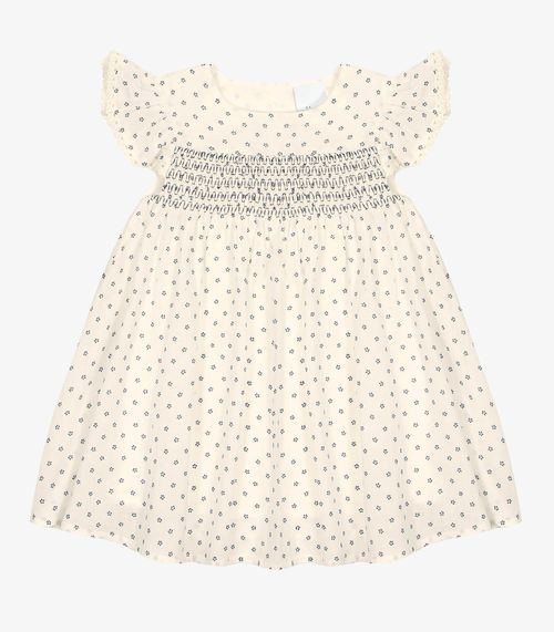 Vestido Infantil Tricoline Trick Nick Bege