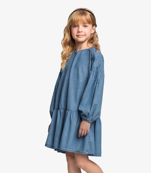 Vestido Infantil Light Denim Trick Nick Azul