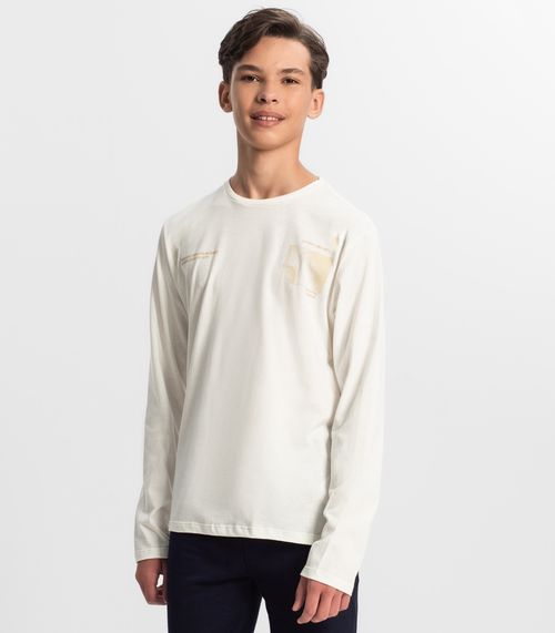 Camiseta Juvenil Menino Manga Longa Minty Bege