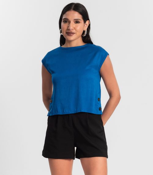 Blusa Feminina Viscose Rovitex Azul