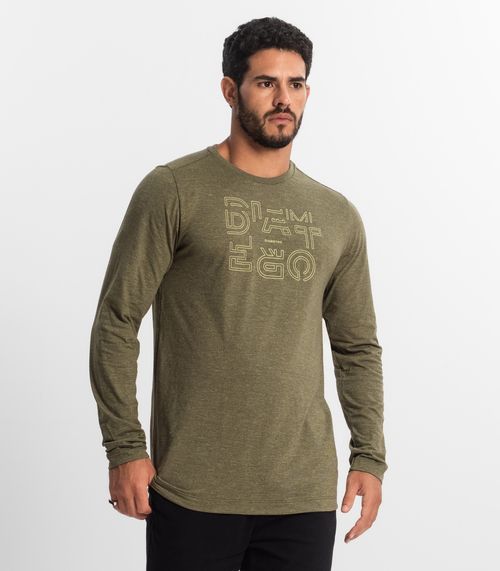 Camiseta Masculina Manga Longa Diametro Verde