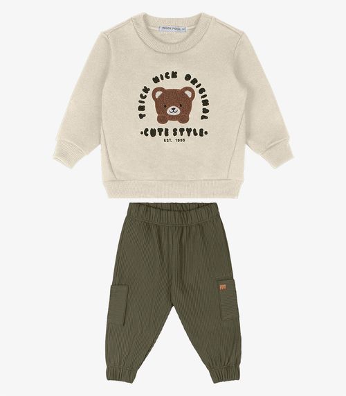 Conjunto Blusão Com Calça Trick Nick Bege