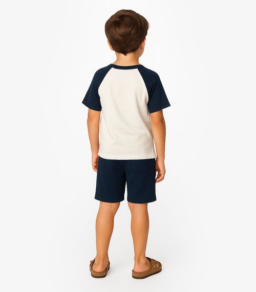 Conjunto Infantil Camiseta com Bermuda Trick Nick Azul