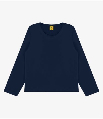 Blusa Manga Longa Infantil Feminina Rovitex Kids Azul