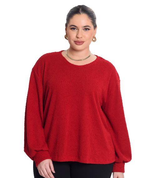 Blusão Tricot Pop Plus Size Secret Glam Vermelho