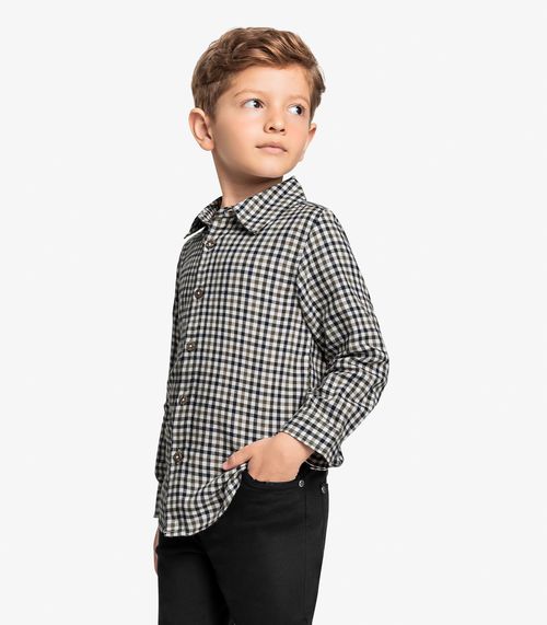 Camisa Infantil Masculina Xadrez Trick Nick Verde