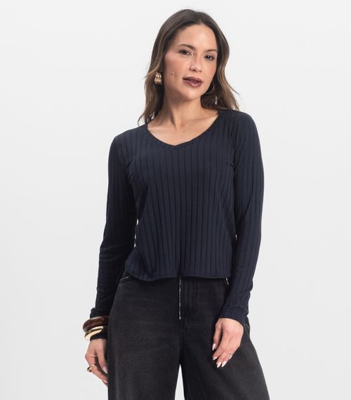 Blusa Manga Longa Infinita Cor Azul