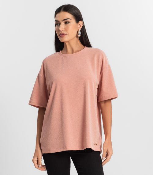 Blusa Feminina T-Shirt Over Rovitex Rosa