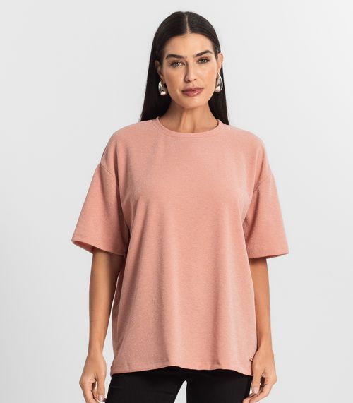 Blusa Feminina T-Shirt Over Rovitex Rosa