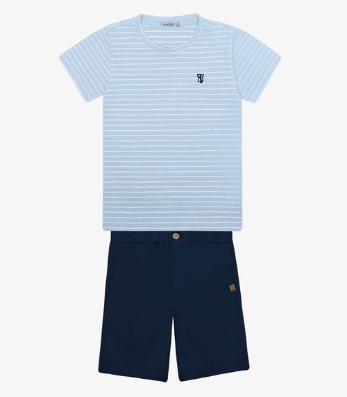 Conjunto Infantil Camiseta Com Bermuda Trick Nick Azul