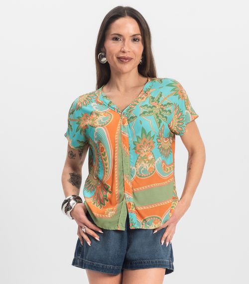 Blusa Feminina Estampada Infinita Cor Verde