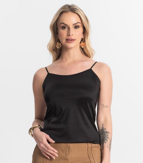 Regata Feminina Em Poliamida Sem Costura Select Preto