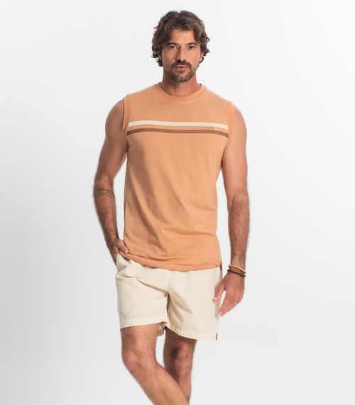 Bermuda Masculina Sarja Elástico E Bolsos Shift Bege