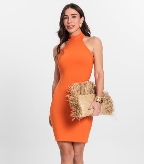 Vestido Feminino em Cotton Infinita Cor Laranja