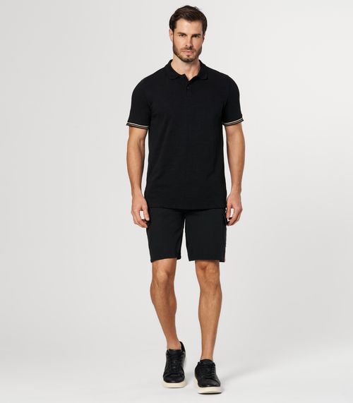 Bermuda Masculina Sarja Com Bolsos Cargo  Shift Preto