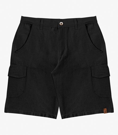 Bermuda Masculina Sarja Com Bolsos Cargo  Shift Preto