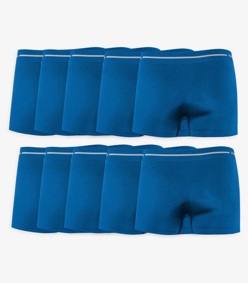 Kit 10 Cuecas Boxer Lisa Microfibra Altomax Azul