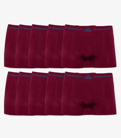 Kit 10 Cuecas Boxer Lisa Microfibra Altomax Vermelho