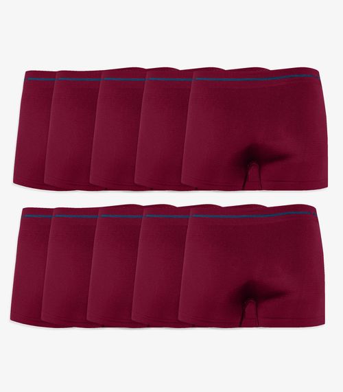 Kit 10 Cuecas Boxer Lisa Microfibra Altomax Vermelho