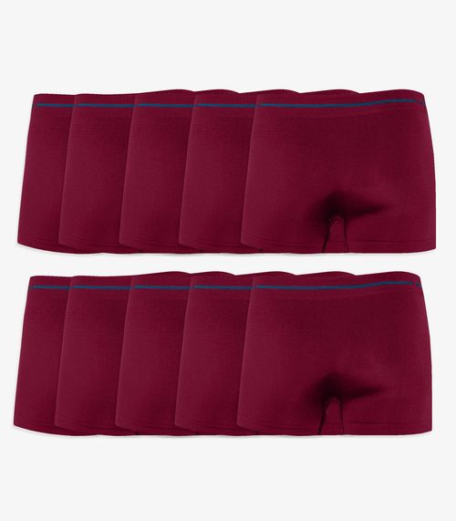Kit 10 Cuecas Boxer Lisa Microfibra Altomax Vermelho