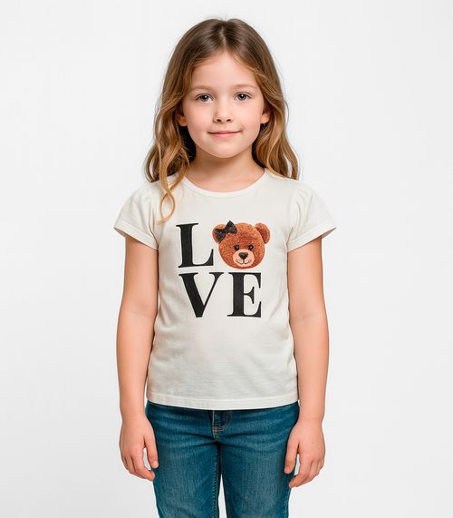 Blusa Infantil Feminina em Cotton Leve Trick Nick Bege