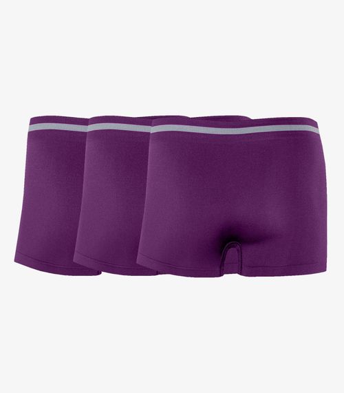 Kit 3 Cuecas Boxer Lisa Microfibra Altomax Roxo