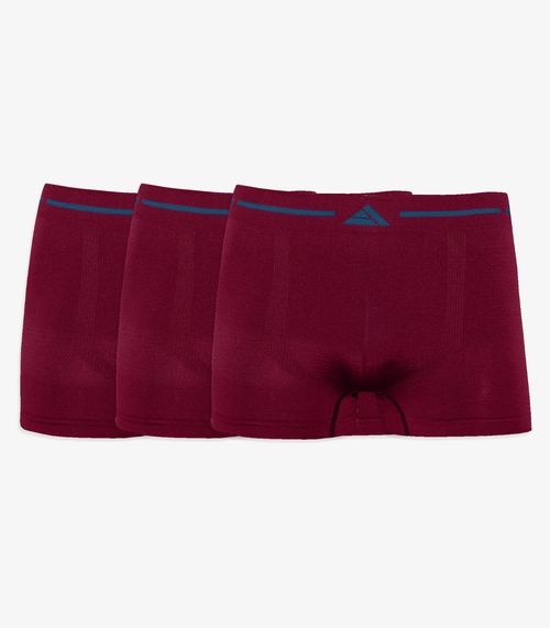 Kit 3 Cuecas Boxer Lisa Microfibra Altomax Vermelho