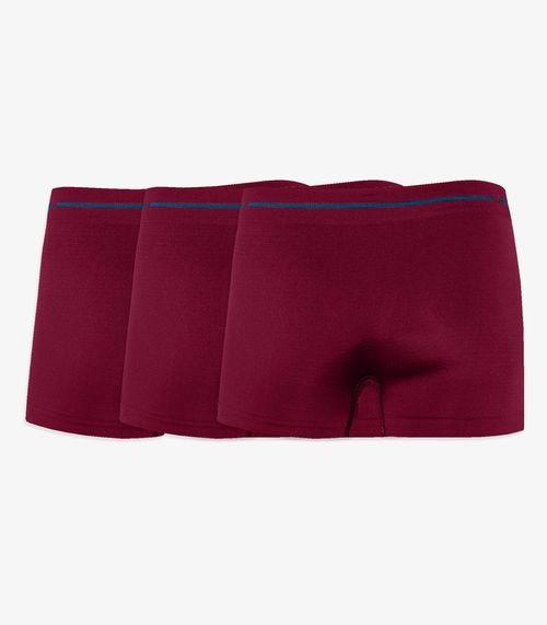 Kit 3 Cuecas Boxer Lisa Microfibra Altomax Vermelho
