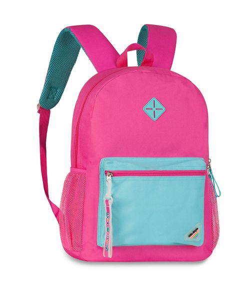 Mochila Escolar Feminina Com Chaveiro De Pvc Clio Rosa