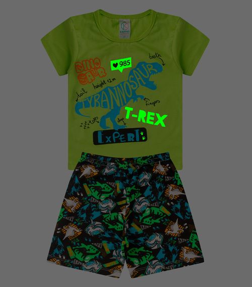 Pijama Infantil Menino Brilha No Escuro kappes Amarelo