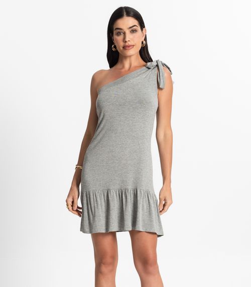 Vestido Feminino Viscolycra Babados Bella Sangos Cinza
