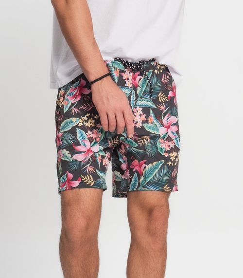 Bermuda Microfibra com Elastano Estampada Nellonda Verde