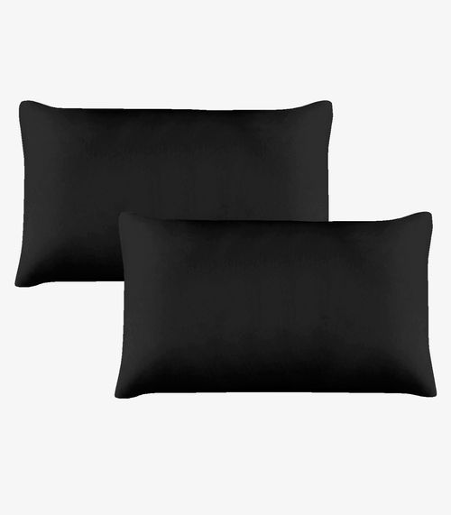 Kit 2 Fronhas Avulsas Lisas Vivaldi Preto