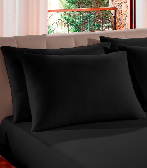 Kit 2 Fronhas Avulsas Lisas Vivaldi Preto