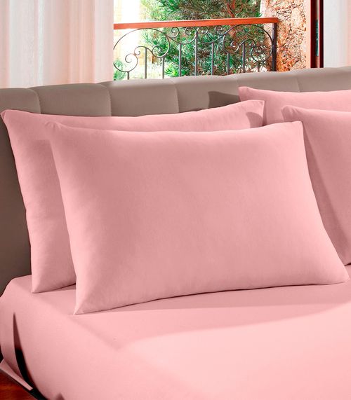 Kit 2 Fronhas Avulsas Lisas Vivaldi Rosa