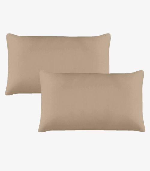 Kit 2 Fronhas Avulsas Lisas Vivaldi Bege