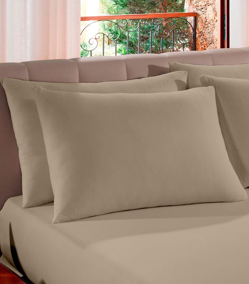 Kit 2 Fronhas Avulsas Lisas Vivaldi Bege