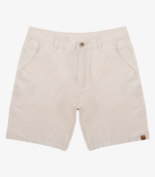 Bermuda Maculina Sarja Com Bolsos Shift Bege