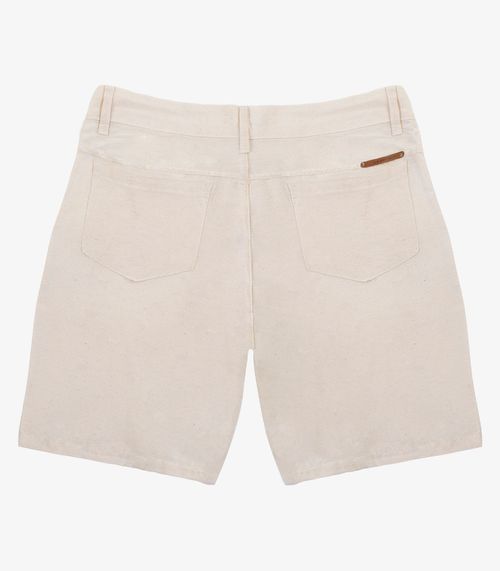 Bermuda Maculina Sarja Com Bolsos Shift Bege