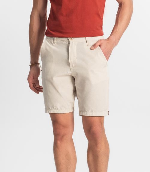 Bermuda Maculina Sarja Com Bolsos Shift Branco