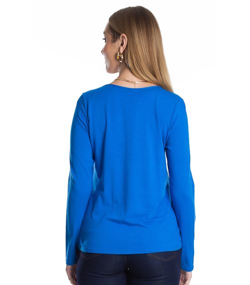 Blusa Feminina Manga Longa Rovitex Azul