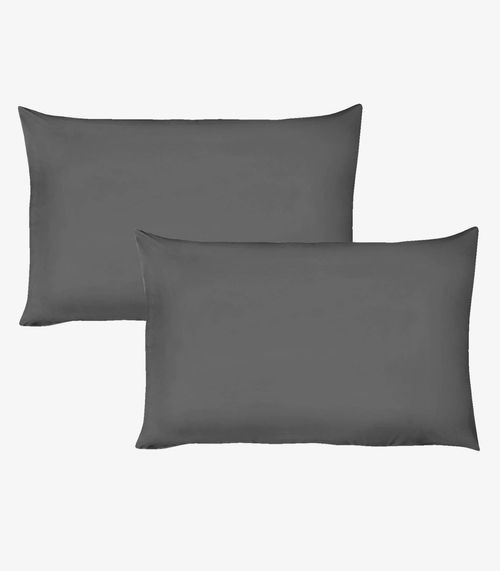 Kit 2 Fronhas Avulsas Premium Fio Penteado Lisa Vivaldi Cinza