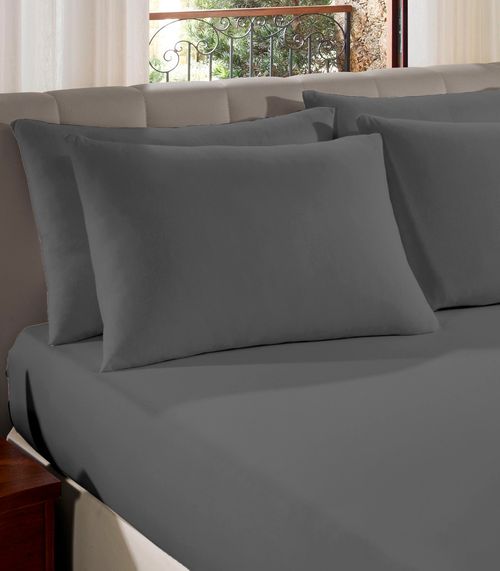 Kit 2 Fronhas Avulsas Premium Fio Penteado Lisa Vivaldi Cinza