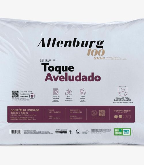 Kit 2 Travesseiros Toque Aveludado Antialérgico Altenburg Branco