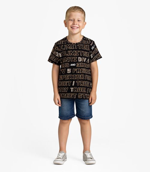 Camiseta Infantil Masculina Infinita Cor Preto