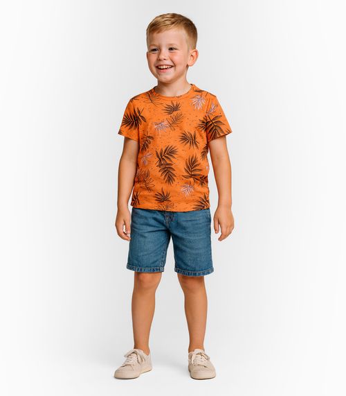 Camiseta Infantil Masculina Infinita Cor Laranja
